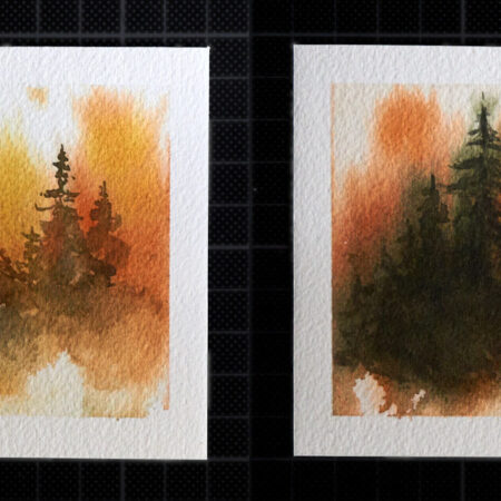 Mini Aquarelle - Nadelbaum