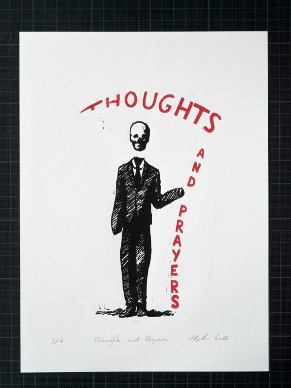Linoldruck - Thoughts and Prayers